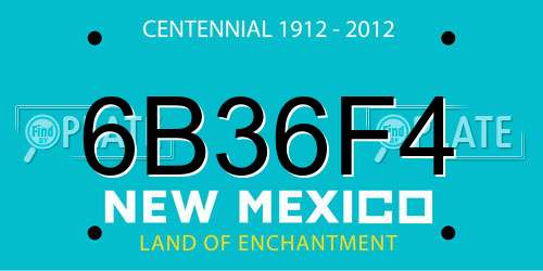 6B36F4 New Mexico License Plate
