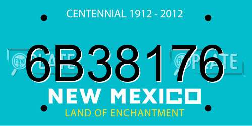 6B38176 New Mexico License Plate