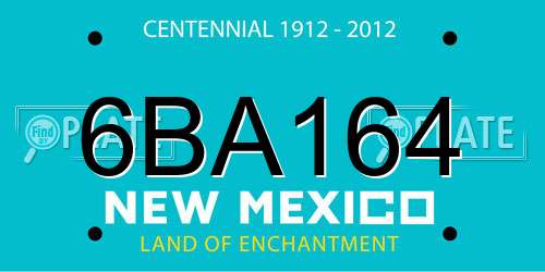 6BA164 New Mexico License Plate