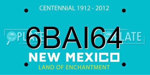 6BAI64 New Mexico License Plate