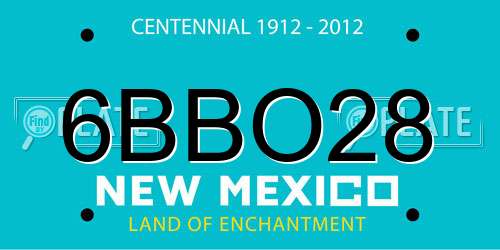 6BBO28 New Mexico License Plate