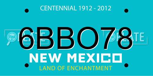 6BBO78 New Mexico License Plate