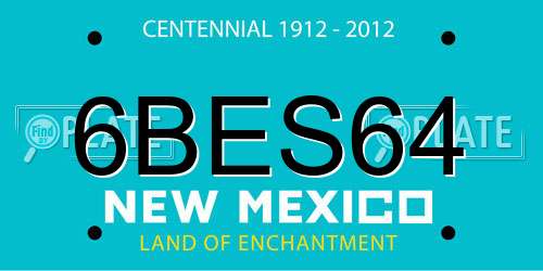 6BES64 New Mexico License Plate