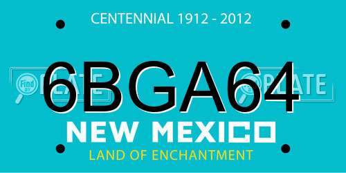 6BGA64 New Mexico License Plate
