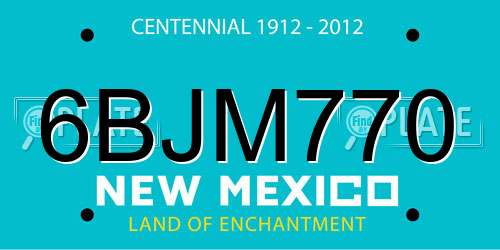 6BJM770 New Mexico License Plate
