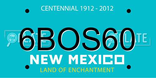 6BOS60 New Mexico License Plate