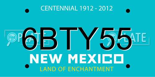 6BTY55 New Mexico License Plate