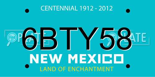6BTY58 New Mexico License Plate
