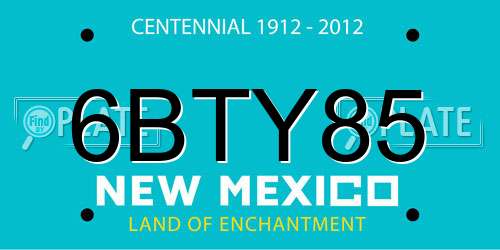 6BTY85 New Mexico License Plate