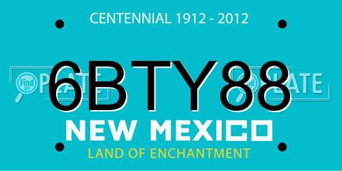 6BTY88 New Mexico License Plate