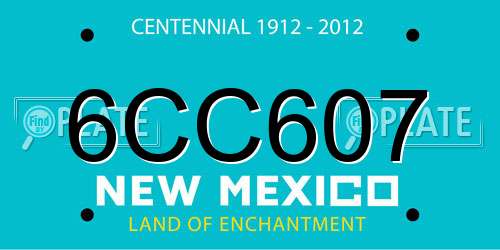 6CC607 New Mexico License Plate