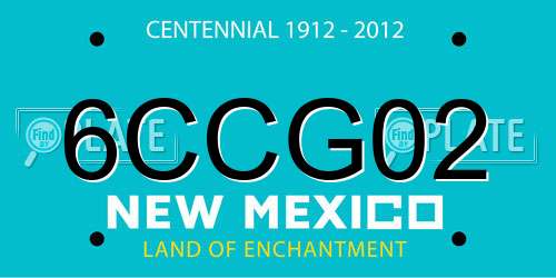 6CCG02 New Mexico License Plate