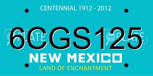 6CGS125 New Mexico License Plate