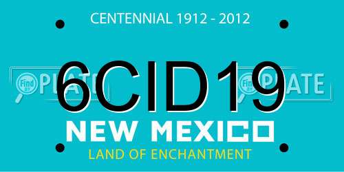 6CID19 New Mexico License Plate