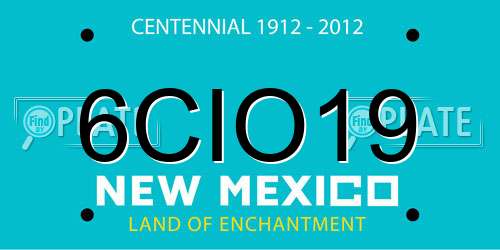 6CIO19 New Mexico License Plate