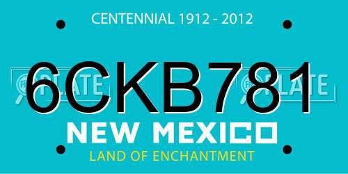 6CKB781 New Mexico License Plate