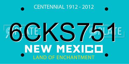 6CKS751 New Mexico License Plate