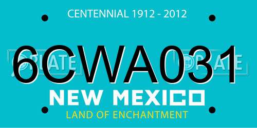 6CWA031 New Mexico License Plate