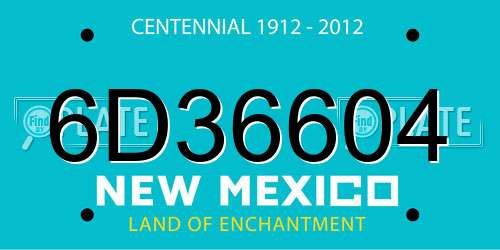 6D36604 New Mexico License Plate