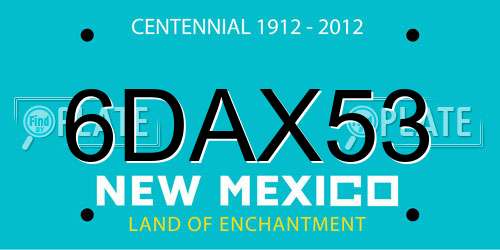 6DAX53 New Mexico License Plate