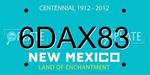 6DAX83 New Mexico License Plate