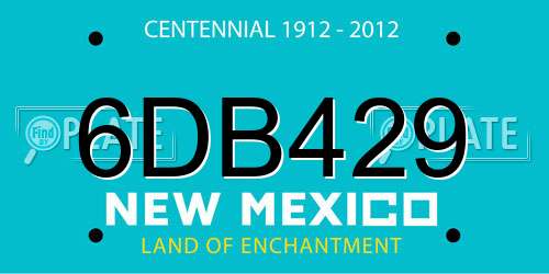 6DB429 New Mexico License Plate