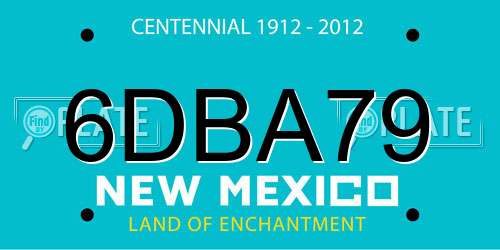 6DBA79 New Mexico License Plate
