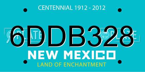 6DDB328 New Mexico License Plate