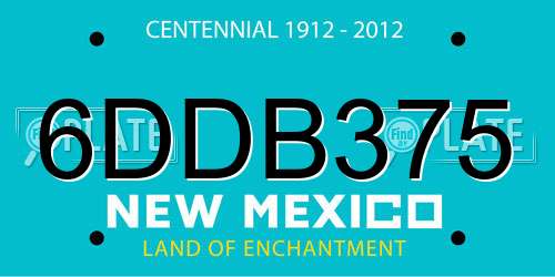 6DDB375 New Mexico License Plate