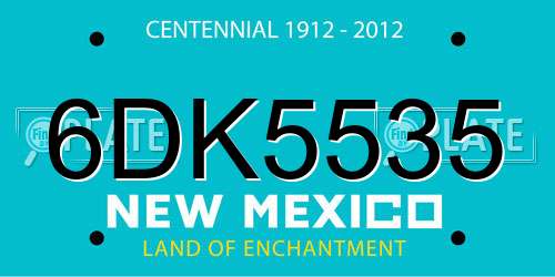 6DK5535 New Mexico License Plate