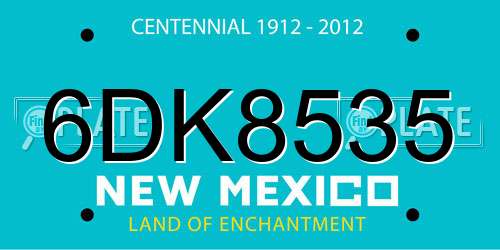 6DK8535 New Mexico License Plate