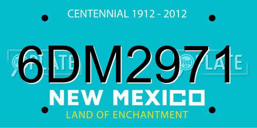 6DM2971 New Mexico License Plate