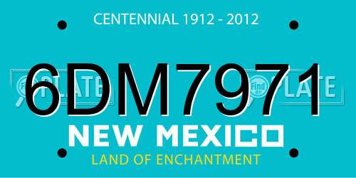 6DM7971 New Mexico License Plate
