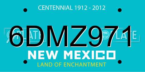 6DMZ971 New Mexico License Plate