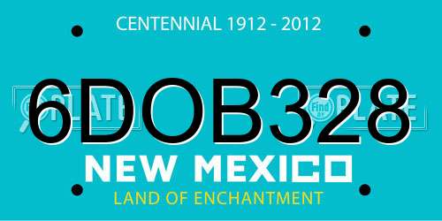6DOB328 New Mexico License Plate