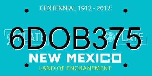 6DOB375 New Mexico License Plate