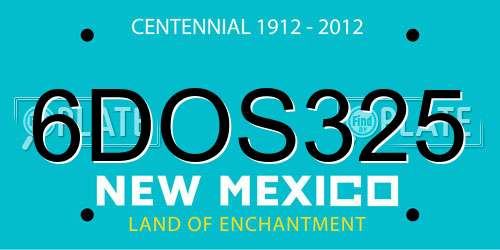 6DOS325 New Mexico License Plate