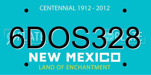 6DOS328 New Mexico License Plate