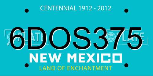 6DOS375 New Mexico License Plate