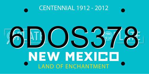 6DOS378 New Mexico License Plate
