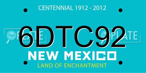 6DTC92 New Mexico License Plate