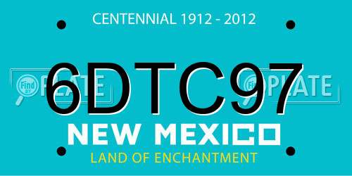 6DTC97 New Mexico License Plate