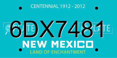 6DX7481 New Mexico License Plate