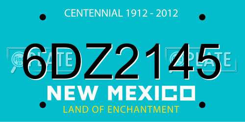 6DZ2145 New Mexico License Plate