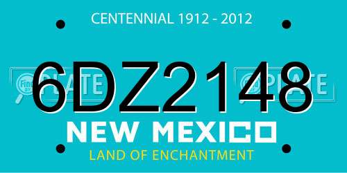 6DZ2148 New Mexico License Plate