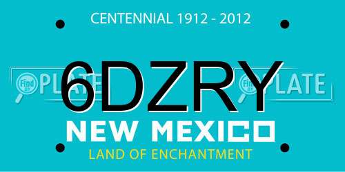 6DZRY New Mexico License Plate