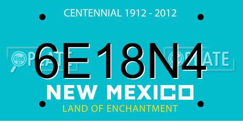 6E18N4 New Mexico License Plate