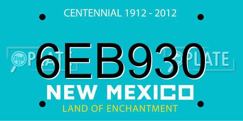 6EB930 New Mexico License Plate