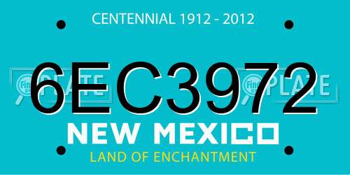 6EC3972 New Mexico License Plate