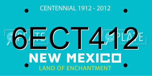6ECT412 New Mexico License Plate
